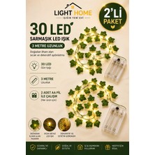 Light Home 2 Adet Yapay Sarmaşık LED Işık Dekoratif Işıklı Sarmaşık LED Oda Duvar Yatak Odası Parti Yılbaşı Dekoru Her Biri 3 Metre 30 LED