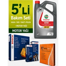 Bosch Renault Fluence 1.5 Dizel Filtre Bakım Seti-Castrol Gtx 5W30 5lt (2010-2016) 5 Li