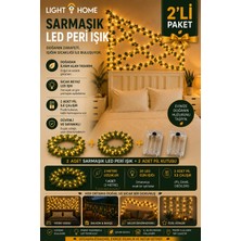Light Home 2 Adet Yapay Sarmaşık LED Işık Dekoratif Işıklı Sarmaşık LED Oda Duvar Yatak Odası Parti Yılbaşı Dekoru Her Biri 3 Metre 30 LED