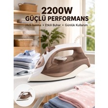 Senson Buharlı Ütü 2200W Kireç Önleyici Self Clean Damlatmaz Kahverengi - Lisinya
