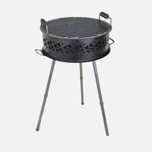 Nurgaz Meriç Şömine Barbekü 55 x 47 x 94 cm 5 mm Kalınlığında Uzun Ömürlü Izgara ile Portatif Kullanım