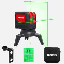 Kobb Kobb KBL92G 30 Metre Profesyonel Yatay ve Dikey Otomatik Hizalamalı Yeşil Çapraz Çizgi Lazer, 2 Noktalı Şakül Lazer Distomat + Mini Tripod