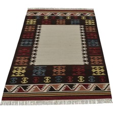 Kilim Antik El Dokuma Okyanus Dalgalı Döşemealtı Yün Kilim 1680 - Yeni - Çok Renkli