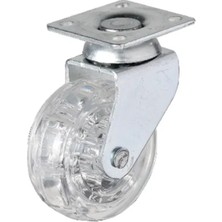 Aesco Hts 325 - 50X20 mm Şeffaf Makaralı Tablalı Teker 4 Adet