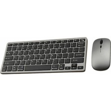 Aesco Şarjlı Kablosuz Klavye ve Mouse Seti Kompakt Taşınabilir Tasarım - Lisinya