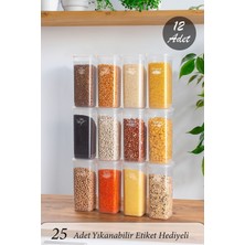 Empressco 12'li Jumbo Bakliyat Saklama Kabı Seti, Şeffaf, 1700 ml