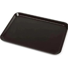Aesco 10 Adet Siyaidi Boy Plastik Servis Tepsisi  Kırılmaz Lokanta Büfe Fast Food Kullanım (44X32 Cm)