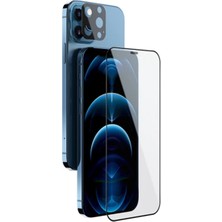 Aesco Iphone 12 Pro Max 2in1 Full Glue Tempered Cam Ekran Koruyucu +Kamera Lens SET-(5775)