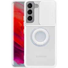 Aesco Sm Galaxy S21 Plus - S30 Plus Kılıf Sürgülü Kamera Lens Korumalı Yüzük Standlı Silikon KILIF-(5775)