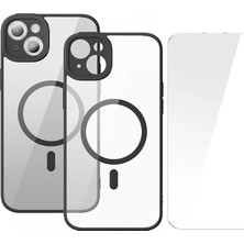 Aesco Baseus Frame Series iPhone 14 6.1 Kamera Koruyuculu Magsafe Kılıf + Tempered Ekran Koruyucu SET-(5775)