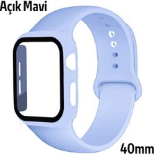 Aesco Ally Apple Watch 4-5-6 40MM Silikon Kordon Kayış ve Ekran Koruyucu KILIF-(5775)