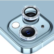 Aesco Ally iPhone 14-14 Plus Diamond Taş Işlemeli Alüminyum Alaşımlı Kamera Lens KORUYUCU-(5775)