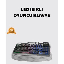 Aesco Profesyonel Oyuncu Klavye Mouse Seti – Rgb Işıklı Türkçe Q Dpı Ayarlı Dayanıklı Gövde