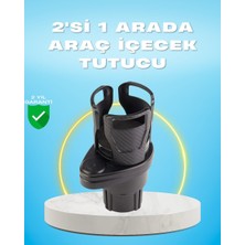 Aesco Çiftli Araba Bardak Tutucu Karbon Fiber Görünümlü 360° Ayarlı