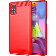 Aesco Ally Samsung Galaxy M51 Brushed Carbon Fiber Silikon KILIF-(5775)