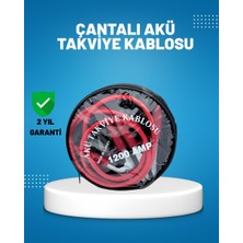 Aesco 1200 Amper Akü Takviye Kablosu 2 Metre Izoleli Bakır Uçlu