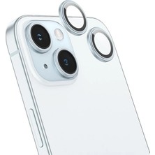 Aesco Hoco Crystal Clear iPhone 15-15 Plus Hd 3D Metal Çerçeveli Kamera Koruyucu LENS-(5775)