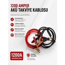 Aesco 1200 Amper Akü Takviye Kablosu 2 Metre Bakır Uçlu