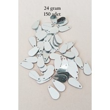 Aesco Oya Abiye Bileklik Kolye Pleksi Metalik Plastik Pul Gümüş Renk 24 Gram 150 Adet - BNC591