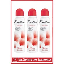 Aesco 3 Adet Emotion Romance Kadın Vegan Deodorant 150 ml Hızlı Kurur, Leke Bırakmaz