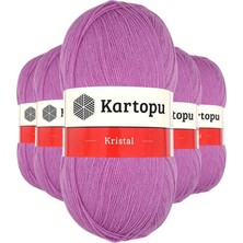 5 Adet Kristal Çift Katlı El Örgü Lif Ipi Leylak K805 - Kartopu Mudanis