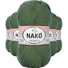 Aesco 5 Adet Pırlanta Amigurumi El Örgü Ipi Yünü Haki Yeşil 11253