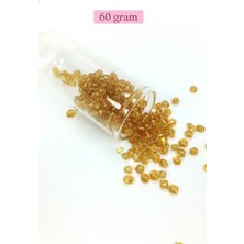 Aesco Dökme Cam Kum Boncuk Büyük Boy (6/0) 4 mm - 60 Gram - Şeffaf Bal - BNC119