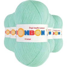 5 Adet Kristal El Örgü Lif Ipi Su Yeşili 98329 - Bonbon Mudanis