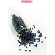 Aesco Dökme Cam Kum Boncuk (8/0) 3 mm - 60 Gram - Lacivert Yeşil - BNC210