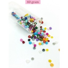 Aesco Dökme Cam Kum Boncuk Büyük Boy (6/0) 4 mm - 60 Gram - Karışık Renkli - BNC132