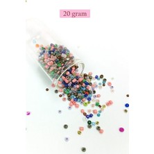 Aesco Dökme Cam Kum Boncuk (8/0) 3 mm - 20 Gram - Çok Renkli - BNC158