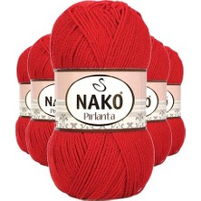 Aesco 5 Adet Pırlanta Amigurumi El Örgü Ipi Yünü Gelincik Kırmızı 6741