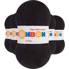 Aesco 5 Adet Kristal El Örgü Lif Ipi Siyah 98206