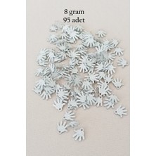 Aesco Oya Abiye Bileklik Kolye Pleksi Metalik Plastik Pul Gümüş Renk 8 Gram 95 Adet - BNC519