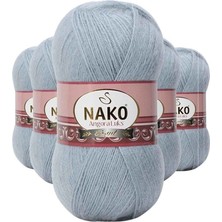 Aesco 5 Adet Angora Lüks El Örgü Ipi  12936