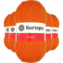 Aesco 5 Adet Kristal Çift Katlı El Örgü Lif Ipi Turuncu K210