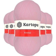 Aesco 5 Adet Kristal Çift Katlı El Örgü Lif Ipi Bebe Pembe K788