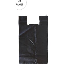 Aesco Siyah Hışır Atlet Poşet Mini Boy 22X31 cm 20 Paket Takriben 10.000 Adet