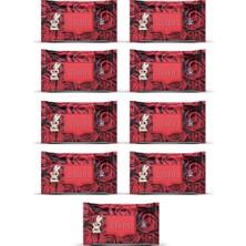 Aesco 9 Paket Red Rose Islak Havlu Mendil 90 Adet Kapaklı Gül Kokulu