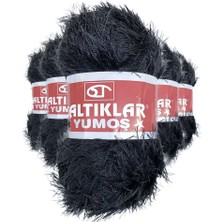 Aesco 5 Adet Yumoş Sakallı El Örgü Ipi Yünü Siyah
