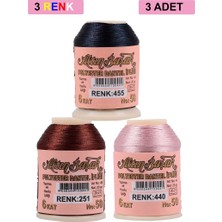 Aesco 3 Adet Altınbaşak Oya ve Dantel Ipi 20 gr - Royaleks - No: 251 - 440 - 455