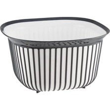Aesco Linea Kare Çizgi Desenli Kase 4 Lt ROYALEKS-BNM-3712