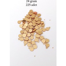 Aesco Oya Abiye Bileklik Kolye Pleksi Metalik Plastik Pul Altın Renk 24 Gram 225 Adet - BNC553