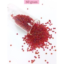 Aesco Dökme Cam Kum Boncuk (11/0) 2 mm - 60 Gram -  Morlu Kırmızı - BNC063