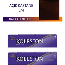 Aesco 2 Adet Single Tüp Boya Saç Boyası Açık Kestane 5/4