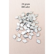 Aesco Oya Abiye Bileklik Kolye Pleksi Metalik Plastik Pul Gümüş Renk 24 Gram 180 Adet - BNC564