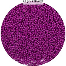 Aesco Fuşya Renk 4 mm Yaklaşık 220 Adet/20 Gram Cam Boncuk Oya Yazma Bileklik ve Kolye