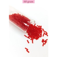 Aesco Uzun Boru Kesme Boncuk Çap 2mm Uzunluk 10 mm - 60 Gram - Kırmızı - BNC284