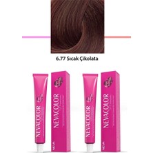 Aesco 2 Li Set Premium 6.77 Sıcak Çikolata - Kalıcı Krem Saç Boyası 2 x 50 G Tüp