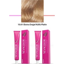 Aesco 2 Li Set Premium 10.01 Ekstra Doğal Küllü Platin - Kalıcı Krem Saç Boyası 2 x 50 G Tüp